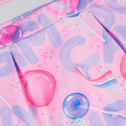Conjunto Fitness Kids Mon Sucré Bubble Gum Rosa - detalhe da saia