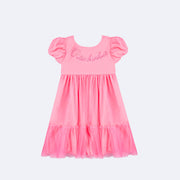 Vestido de Tule Kids Pituchinhus com Strass Rosa - frente do vestido infantil