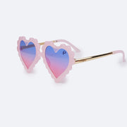 Óculos de Sol Infantil Feminino Pampili Nude e Azul - foto lateral do óculos