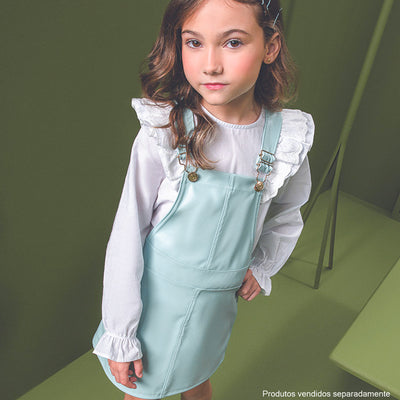 Camisa Infantil Infanti Renda Guippir Branca - camisa branca menina