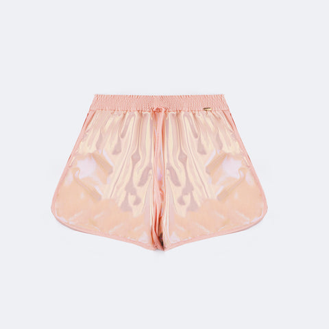 Short Feminino Pampili Holográfico Rosa  - frente do short infantil 