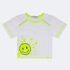 Camiseta Infantil Pampili Carinha Feliz Branco e Amarelo Neon
