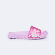 Chinelo Infantil Pampili Fun Glee Sereia Glitter Lilás - lateral do chinelo sereia