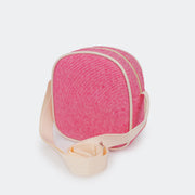 Bolsa Feminina Tweenie Eco Amigável Lona Reciclável Pink e Laranja - foto da parte traseira da bolsa rosa