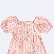 Vestido Kids Pituchinhus Midi Listras Fada Colorido Claro - 4 a 10 Anos - parte superior frontal do vestido