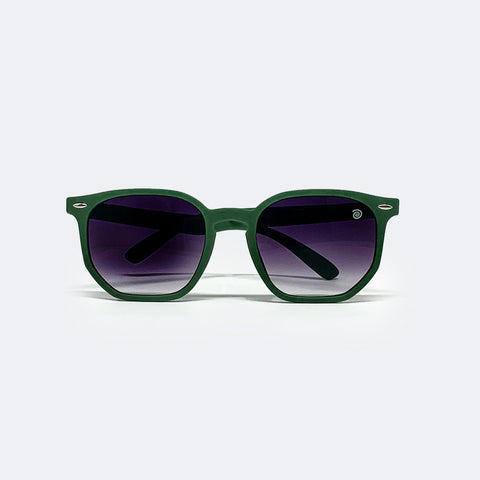 Óculos de Sol Infantil KidSplash! Proteção UV Hexagonal Verde - frente do óculos degradê