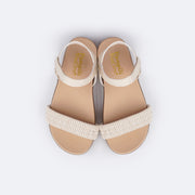 Sandália Papete Infantil Fly Elástico Comfy Off White- parte superior da sandália papete feminina