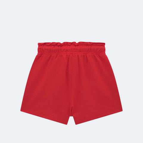 Short Saia Infantil Infanti Strass e Pérolas Vermelho - costas do short saia infantil para o dia a dia