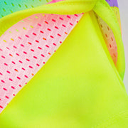 Conjunto Fitness Kids Mon Sucré Top Regata Neon Colorido - detalhe short sobreposto