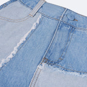 Short Jeans Infantil Feminino Vic&Vicky Arkansas Color Block - botão revestido
