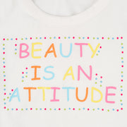 Camiseta Infantil Feminina Pampili Attitude Tachas Coloridas Off White  - estampa e tachas coloridas 