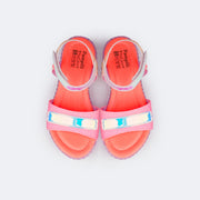 Sandália Papete Infantil Pampili Candy Glitter Holográfica Colorida - parte superior da palmilha confortável