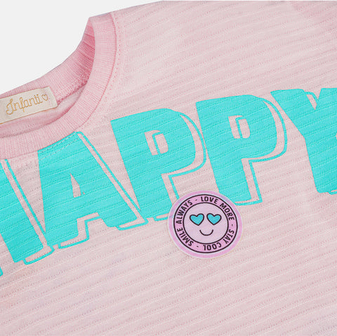 Conjunto Infantil Infanti Emoji Be Happy  - detalhe de estampa