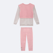 Conjunto Infantil Kukiê Blusão Alongado Gatinha Rosa - conjunto infantil feminino