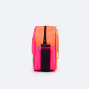 Bolsa Infantil Pampili Best Friends Laranja Neon e Pink Flúor - lateral bolsa infantil colorida