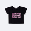 Camiseta Infantil Pampili Happy Metalizada Preta