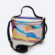 Bolsa Tiracolo Tweenie Transparente e Holográfica Preta - traseira da bolsa e alça regulável