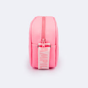 Bolsa Infantil Pampili Glitter Degradê Rosa Neon - lateral bolsinha rosa