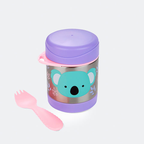 Pote Térmico com Talher Skip Hop Zoo Koala Lilás e Azul - pote com talher para bebê