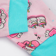 Pijama Kids Alakazoo Manga Longa Estampado Unicórnio Rosa - punho na calça do pijama