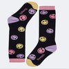 Meia Infantil Feminina 7/8 Pampili Carinha Divertida Preta e Colorida