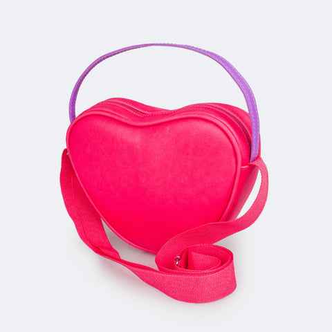 Bolsa Infantil Pampili Corações Diversos Libras Pink Maravilha  - parte traseira da bolsa 