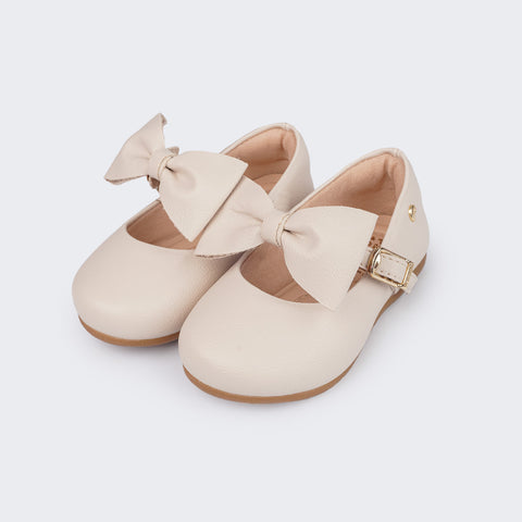 Sapato Infantil Feminino Pampili Mini Angel Laço Removível Nude