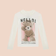 Blusa Infantil Kukiê Ursa com Pelúcia Off White - frente blusa manga longa infantil