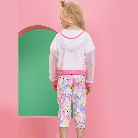 Conjunto Infantil Kukiê Color Fashion Tela Branco e Rosa - costas conjunto feminino