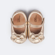 Sapato de Bebê Pampili Nina Laço Duplo Dourado - parte interna confortável