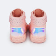 Tênis de Led Cano Médio Infantil Pampili Sneaker Luz Cintilante Rosa - traseira tênis cano médio