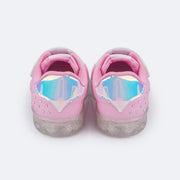 Tênis de Led Infantil Pampili Sneaker Seja Luz Glitter Strass Rosa Bale - traseira tênis infantil