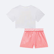 Conjunto Infantil Infanti Branco e Rosa Metalizado - costas do conjunto infantil menina