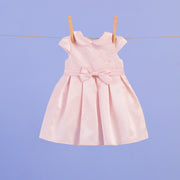 Vestido de Festa Bebê Petit Cherie Bordado de Borboleta Acetinado Rosa - 3 a 12 Meses - frente do vestido de bebê