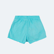 Short Saia Infantil Kukiê Desfiado Azul - costas short saia versátil