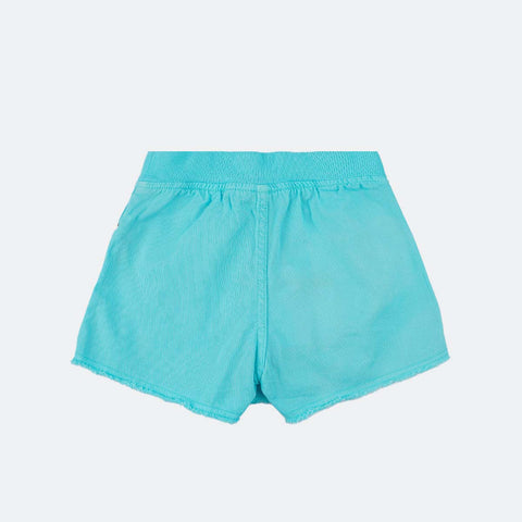 Short Saia Infantil Kukiê Desfiado Azul - costas short saia versátil