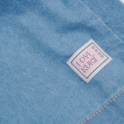 Macaquinho Curto Jeans Kukiê com Botões Coloridos Azul - Etiqueta
