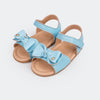 Sandália de Bebê Nana com Laço Azul Pluma