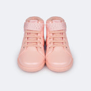 Tênis de Led Cano Médio Infantil Pampili Sneaker Luz Cintilante Rosa - frente tênis infantil rosa