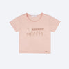Camiseta Infantil Pampili Be Happy Metalizado Rosa Novo