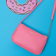 Bolsa Tiracolo Infantil Detalhe Corrente Rosa Vegas.