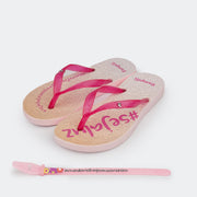 Chinelo Infantil Pampili Likes com Glitter Rosa - Natal Solidário - Pulseira Exclusiva.