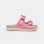 Sandália Birken Infantil Fly com Laço Rosa Aurora.