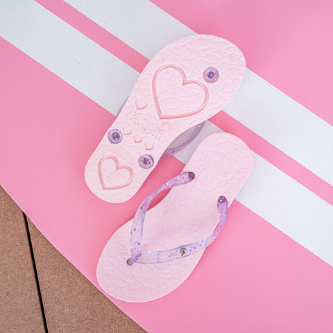 Chinelo Infantil Pampili Love Eco Amigável Rosa Glace - sola antiderrapante