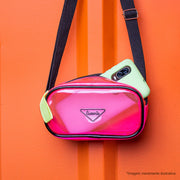 Bolsa Tiracolo Tweenie com Transparência Pink Fluor.