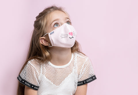 Máscara Facial Infantil Feminina Coelhinha Rosa.