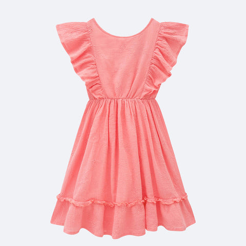 Vestido Infantil Kukiê Laise e Babado Rosa - frente do vestido