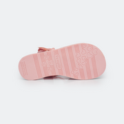 Sandália Papete Infantil Pampili Primeiros Passos Mini Fly Calce Fácil com Laço Rosa Glace - solado da sandália