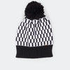 Gorro Infantil Feminino com Pompom Preto e Branco