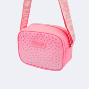Bolsa Infantil Pampili Glitter Degradê Rosa Neon - bolsa com alça regulável